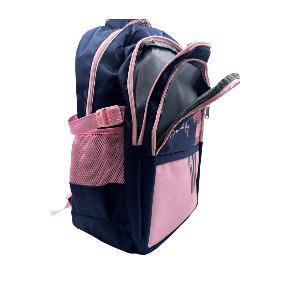 Pink & Blue Diggy Dinos Designed Backpack for Girls