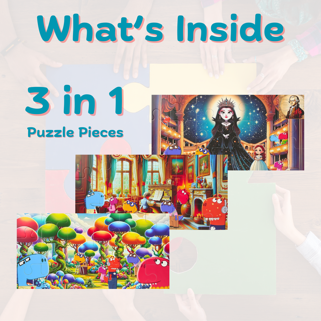 The Diggy Dinos Meet Mozart – 3 Kids Puzzles