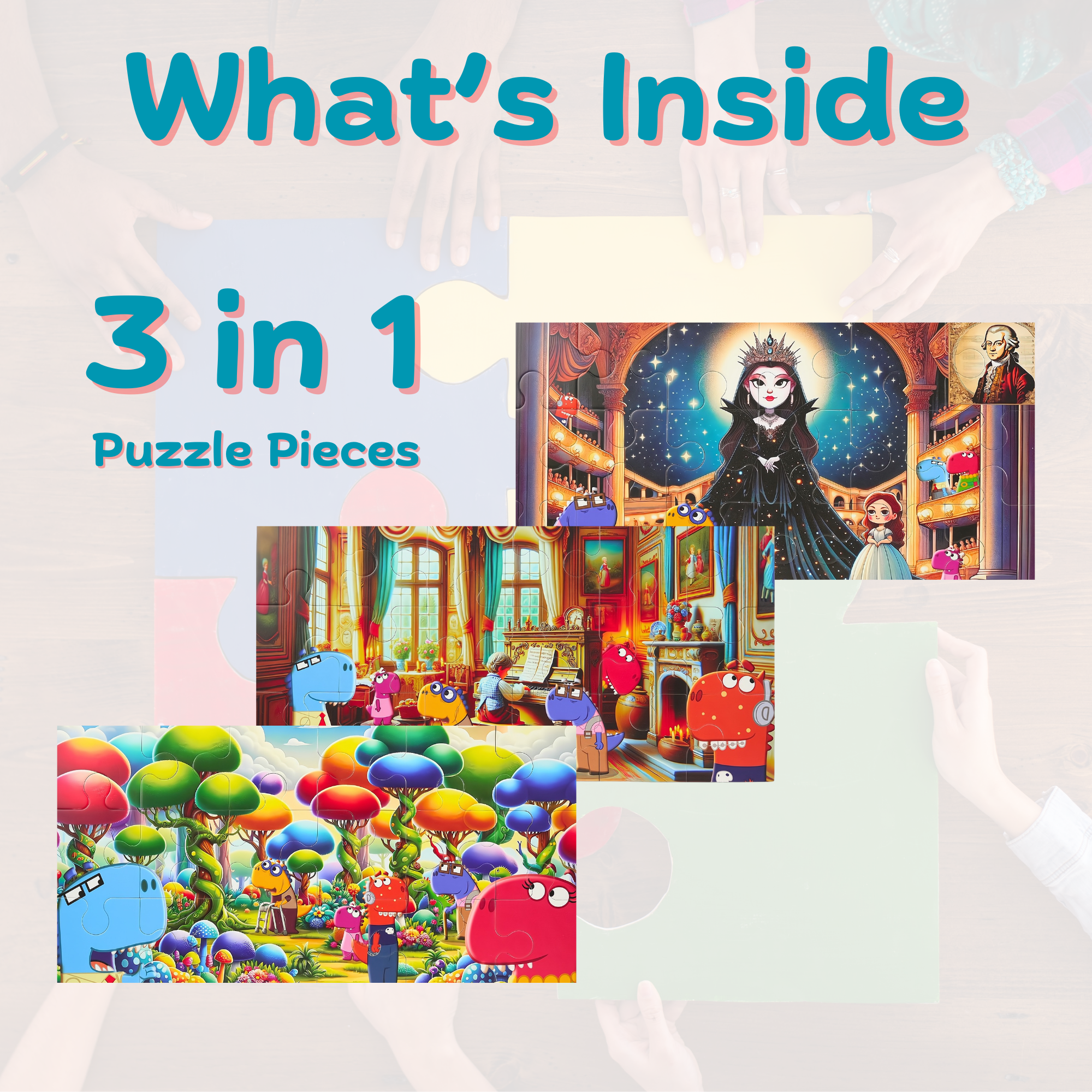 The Diggy Dinos Meet Mozart – 3 Kids Puzzles