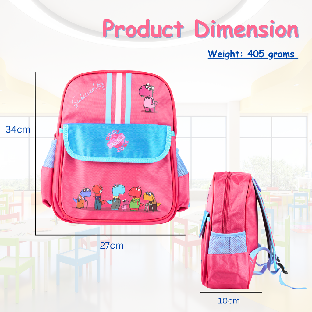 Light Pink Diggy Dinos Kids Backpack