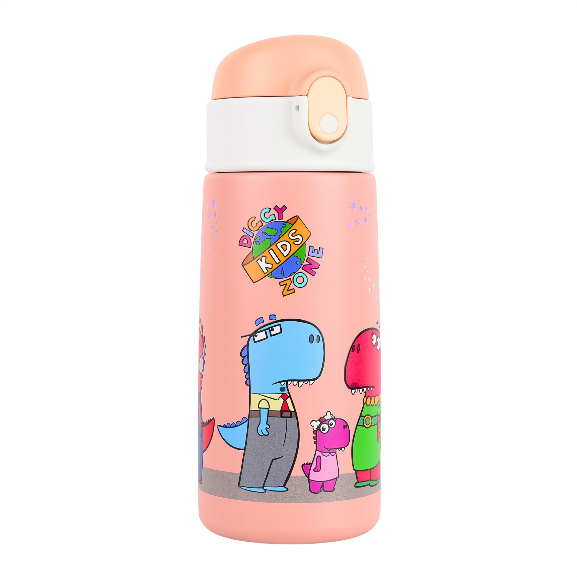 Pink Diggy Kids Zone 16 oz Stainless Steel Water Bottle for Kids
