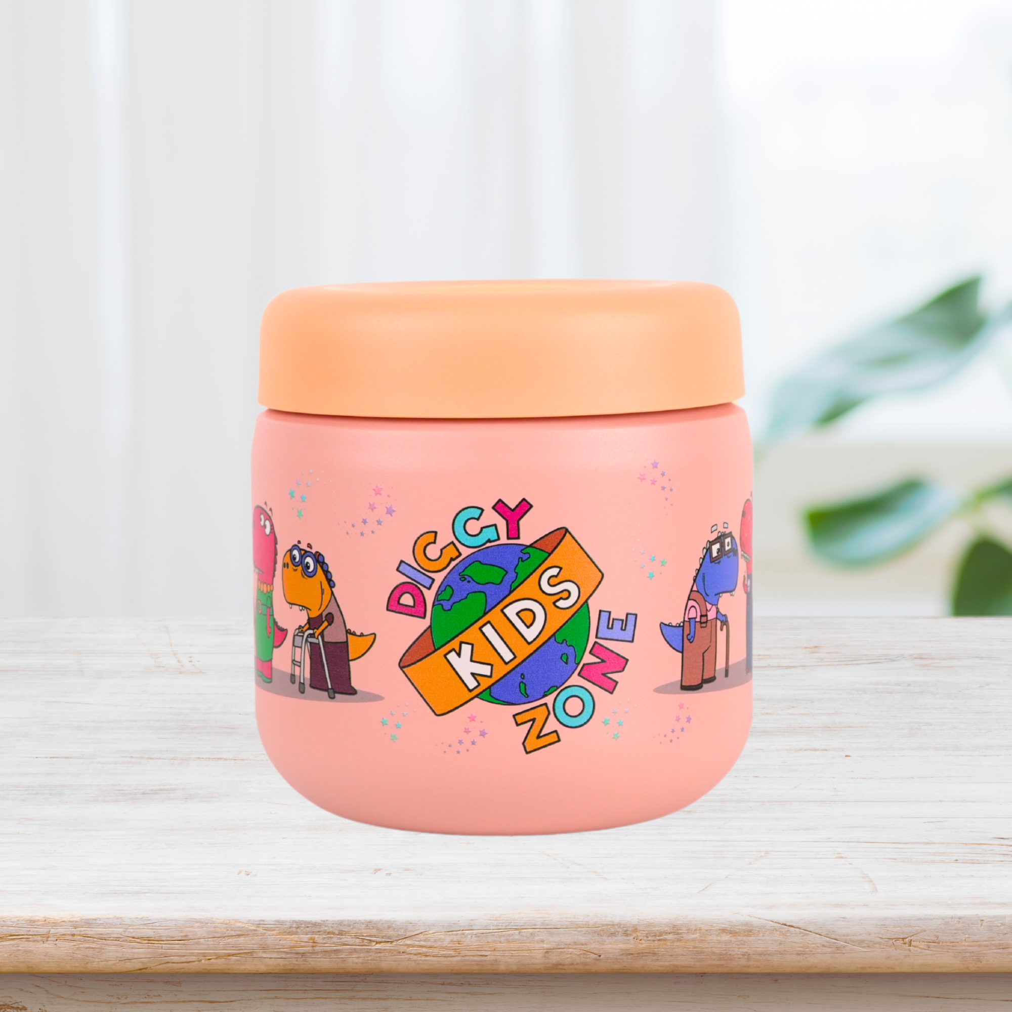 Diggy Kids Zone Insulagted Food Jar – 12 oz Pink