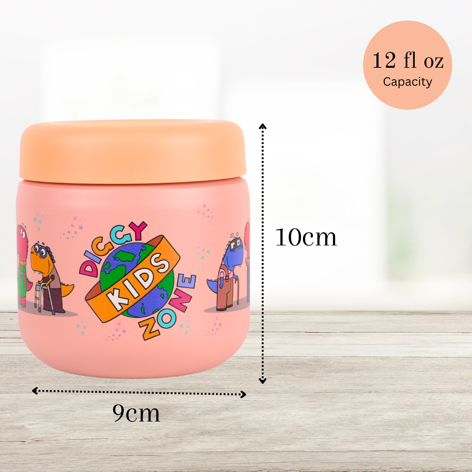 Diggy Kids Zone Insulagted Food Jar – 12 oz Pink