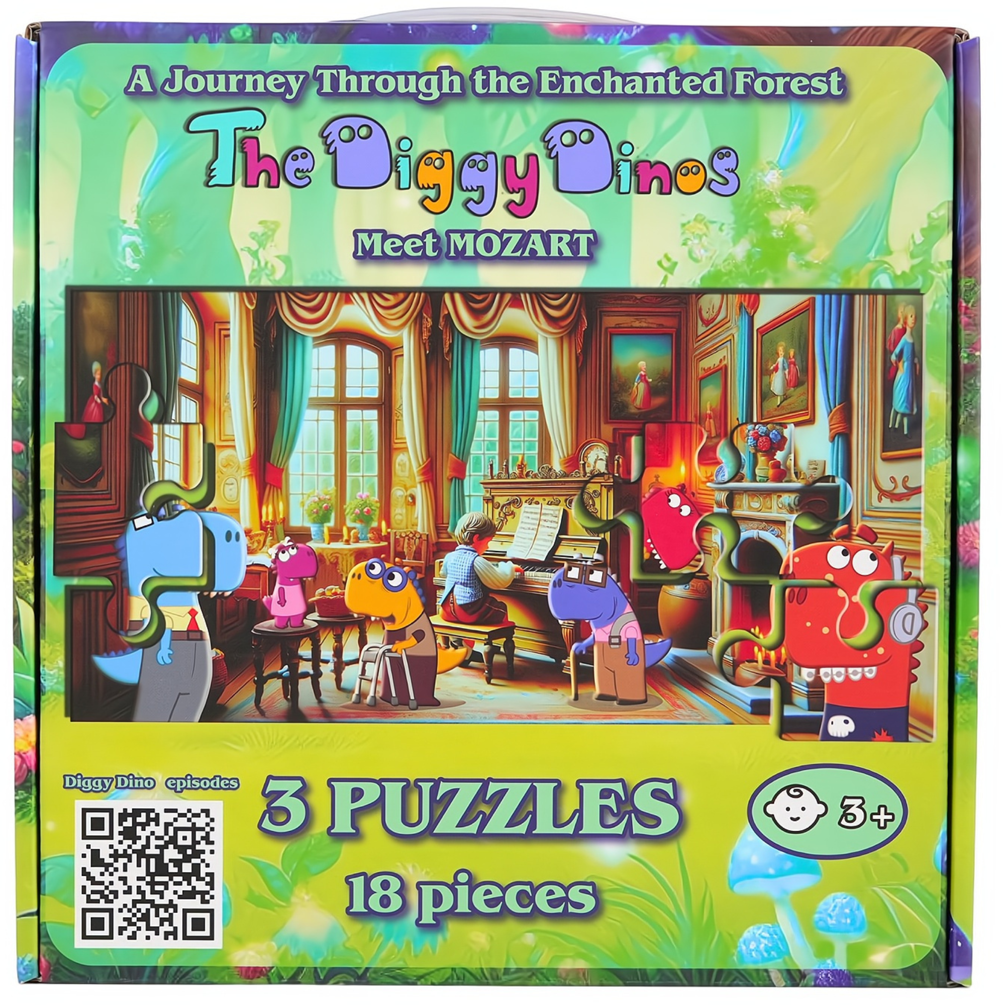 The Diggy Dinos Meet Mozart – 3 Kids Puzzles